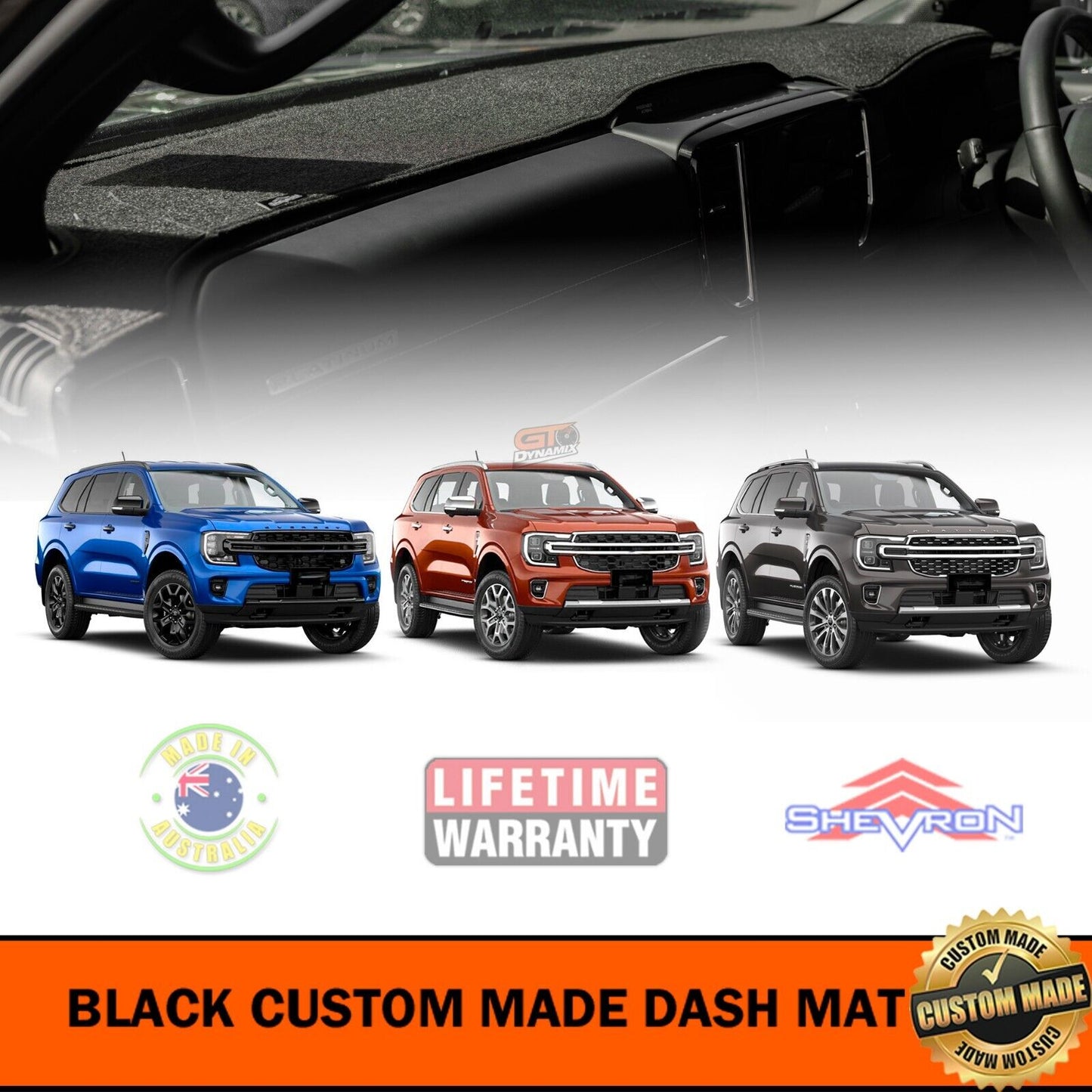 Shevron Dash Mat FORD Everest NEXT GEN Ambiente Trend SPORT 5/2022-2024 DM1652 Black