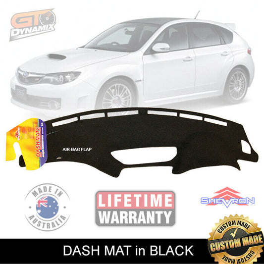 Shevron Dash Mat Subaru WRX Hatch Sedan GE GH GR GV GEN3 G3 STi 2007-2013 DM1069 Black