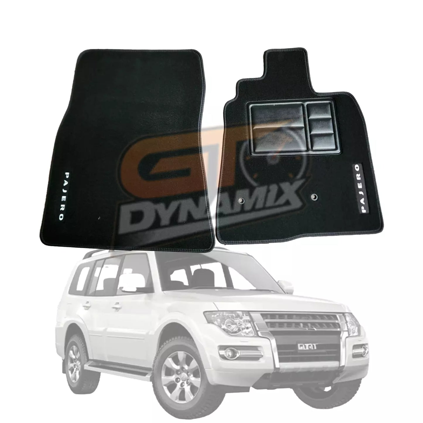 Mitsubishi Pajero BLACK Custom Made Floor Mats Front and Rear 2006-20 NS NT NW NX GLX VRX