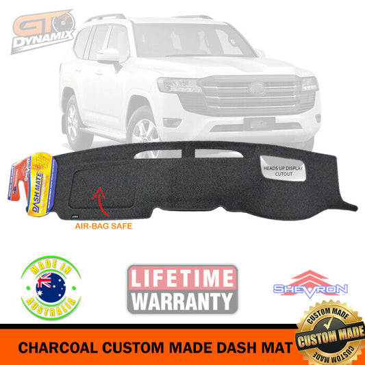 Shevron Dash Mat For Toyota  Landcruiser 300 Series GR Sport Sahara 2120-2024 w/ HUD DM1635D Charcoal