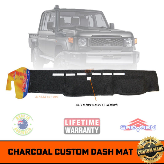 Shevron Dash Mat For Toyota Landcruiser 79 Series Centre Sensor 9/2023-2025 DM1691 Charcoal