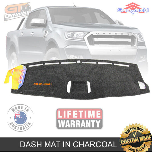 Shevron Dash Mat Ford Ranger PX3 MK3 XLT XL XLS with Coin Tray 6/2015-2022 DM1405 Charcoal