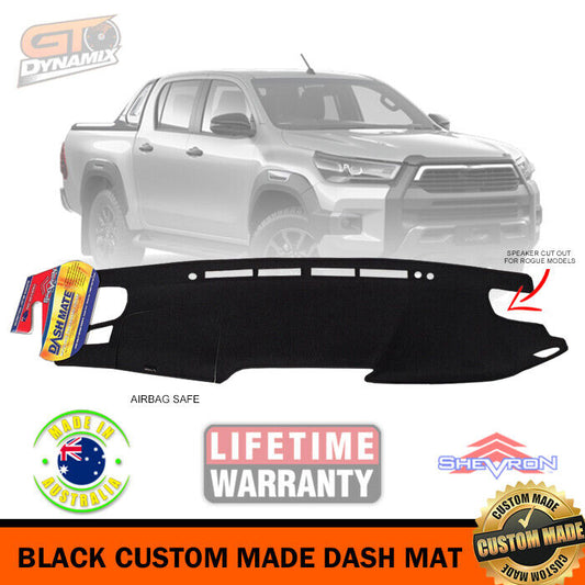 Shevron Dash Mat For Toyota Hilux SR5 Rogue Rugged + Dash SPEAKERs 2020-2024 DM1621 Black