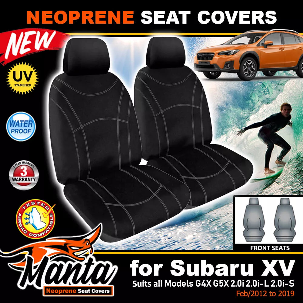 Manta Neoprene Front Seat Covers For Subaru XV G5X 6/2017-2022