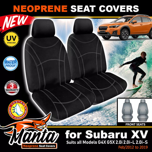 Manta Neoprene Front Seat Covers For Subaru XV G5X 6/2017-2022