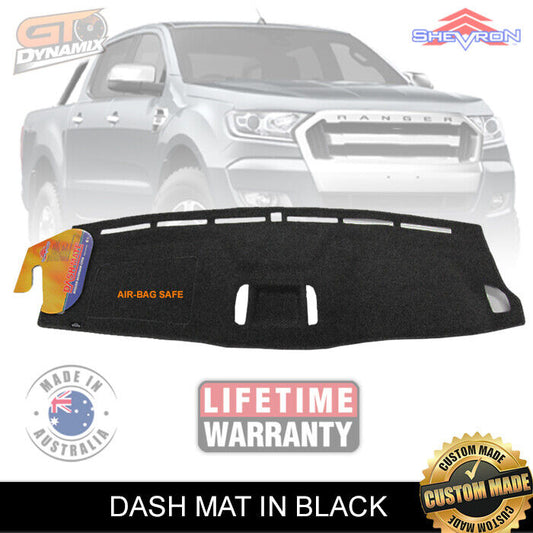 Shevron Dash Mat Ford Ranger PX2 PX3 MK3 XLT XL XLS + Coin Tray 6/2015-2022 DM1405 Black