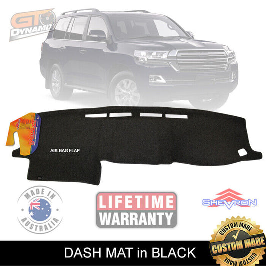 Shevron Dash Mat For Toyota Landcruiser 200 Series FACELIFT  GXL VX 9/2015-2021 DM1421 Black