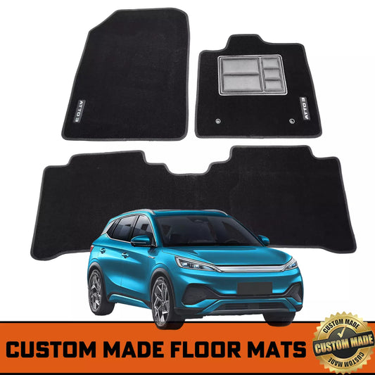 Custom Floor Mats 2 Rows Black For BYD Atto 3 2022-2024