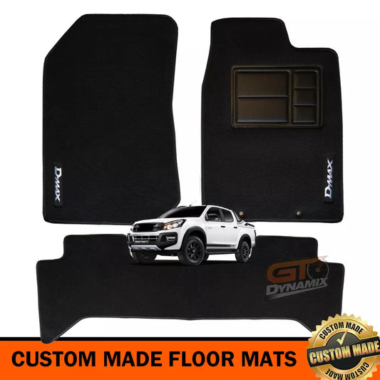 Isuzu D-MAX BLACK Custom Floor Mats Front and Rear LS-U LS-M DMAX SX 6/2012-6/2020