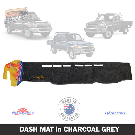 Shevron Dash Mat For Toyota Landcruiser 70 76 78 79 Series 8/2009-2008/2023 DM1129 Charcoal