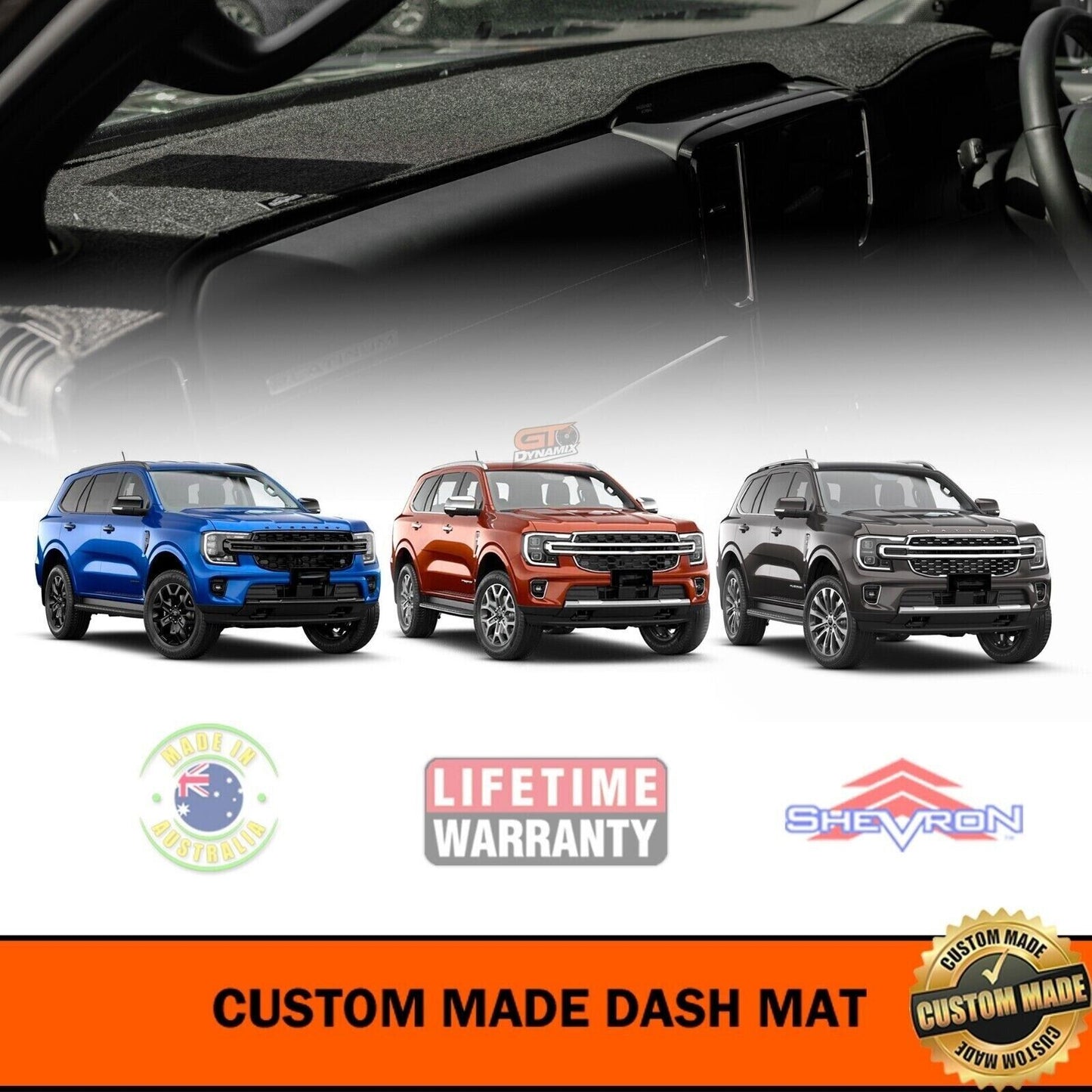 Shevron Dash Mat FORD Everest NEXT GEN Platinum Trend SPORT 5/2022-2024 DM1652 Charcoal