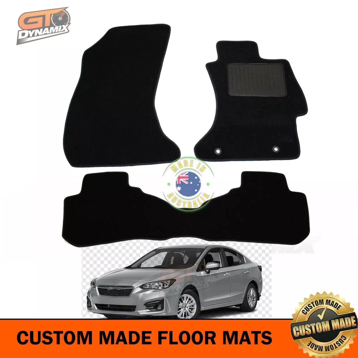 BLACK Custom Made Floor mats For Subaru Impreza 12/2016-2024 3pcs EXPRESS