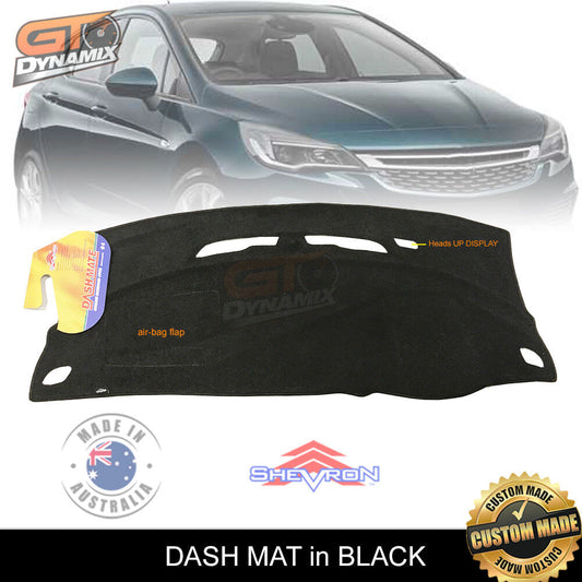 Shevron Dash Mat HOLDEN ASTRA BK RS-20V with HUD Display 9/2016-6/2020 DM1455D Black