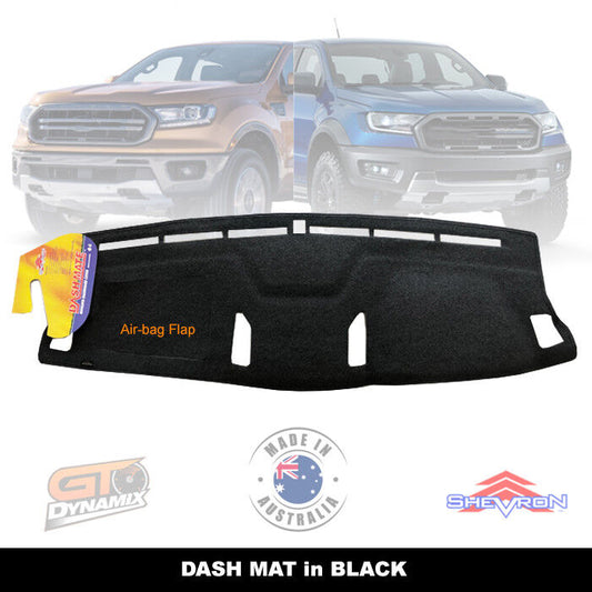 Shevron Dash Mat FORD RANGER PX MK3 Wildtrack + RAPTOR MY19 Aug/2018-2022 DM1535 Black