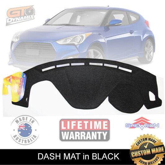 Shevron Dash Mat HYUNDAI Veloster All Models FS4 FS5 SR +Turbo 10/2011-2019 DM1266 Black