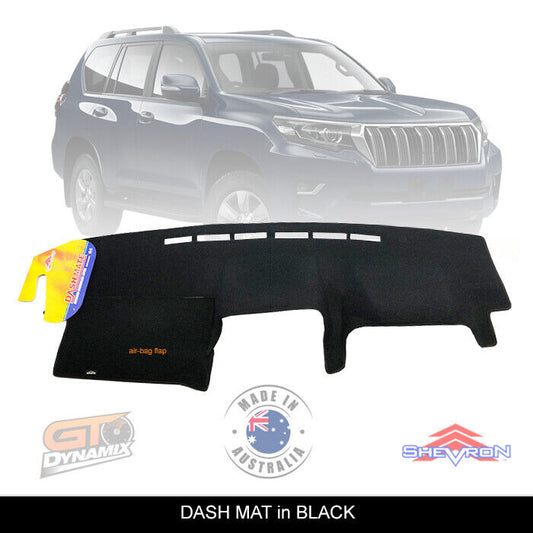 Shevron Dash Mat For Toyota Prado 150 Series GDJ150R  GX GXL 11/2017-2024 DM1509 Black