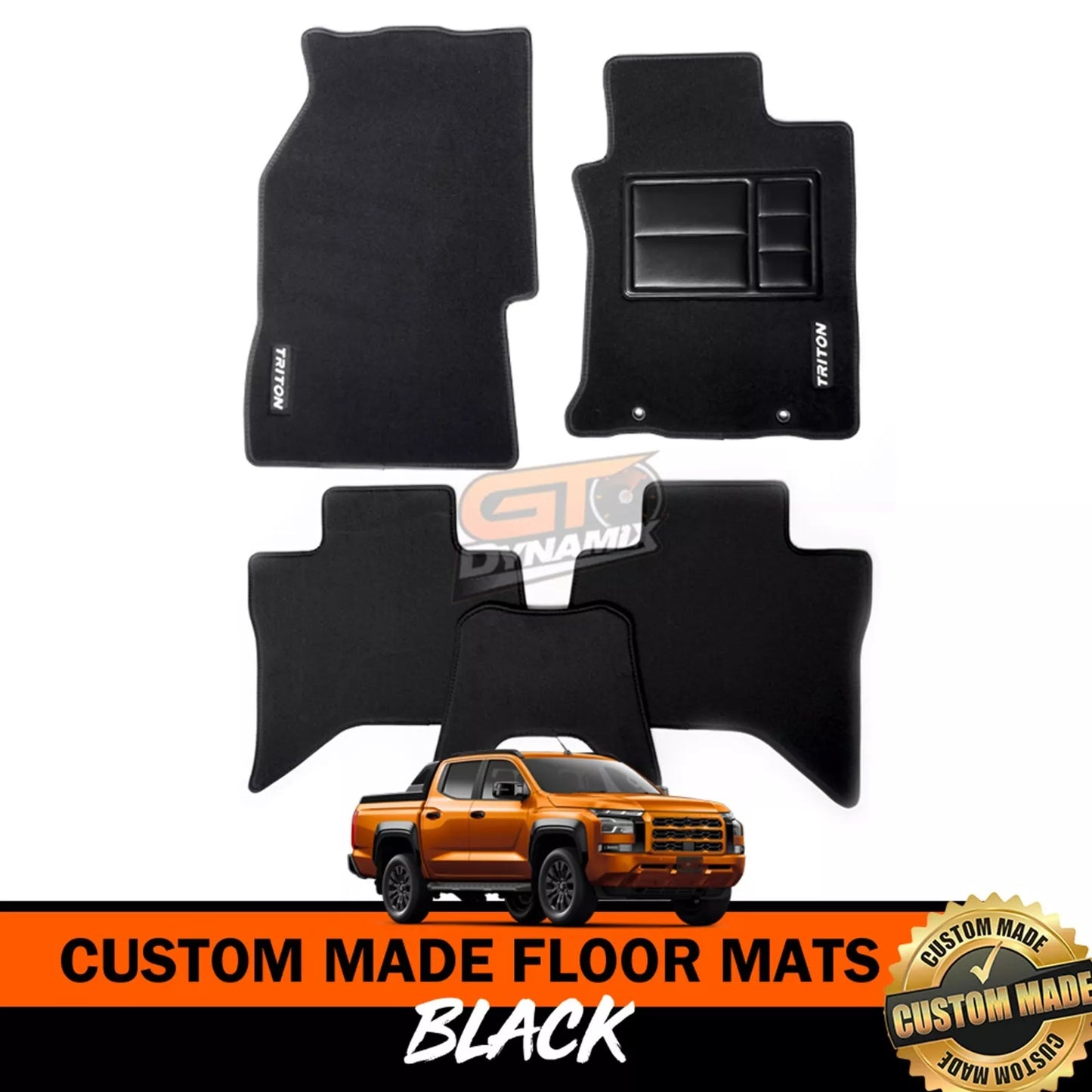 BLACK Custom Made Floor Mats For Mitsubishi Triton MV GLX GLS GSR 12/2023-2025