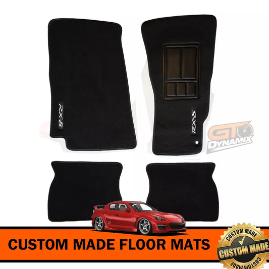 MAZDA RX-8 BLACK Custom Made Floor Mats Front and Rear 07/2003-2012 Rotary RX8