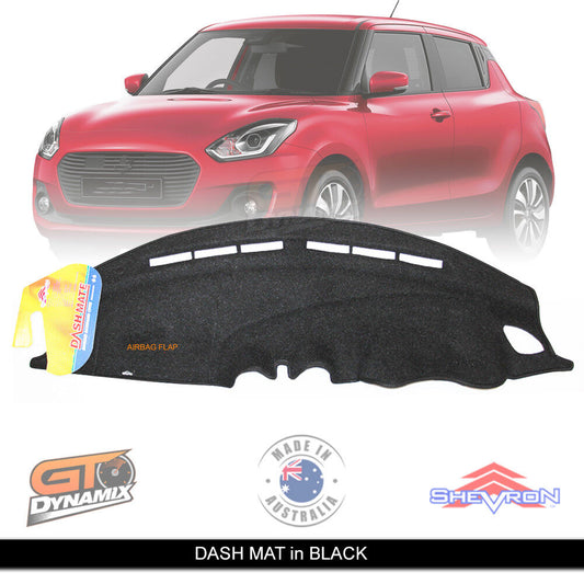 Shevron Dash Mat Suzuki Swift AZ Suits GL Navigator GLX Turbo 5/2017-2024 DM1471 Black