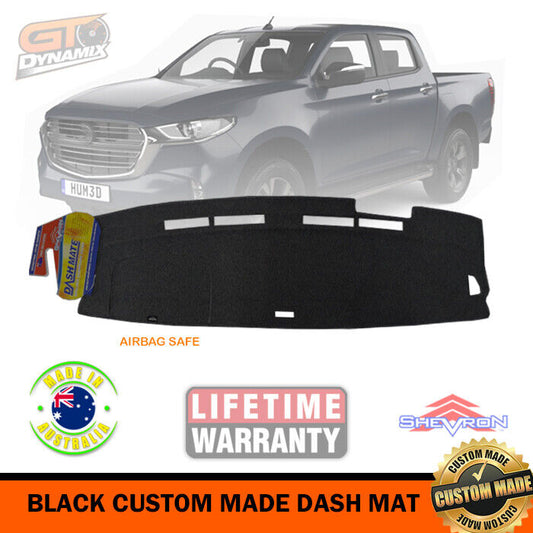 Shevron Dash Mat Mazda BT50 TF XT XTR BT-50 Dual Cab + Single 7/2020-2024 DM1591 Black