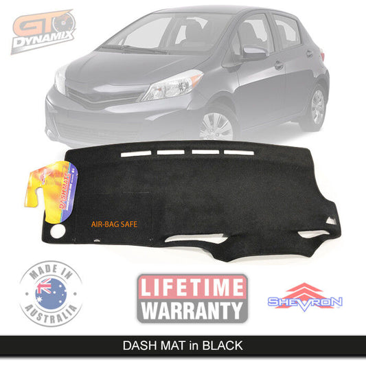 Shevron Dash Mat For Toyota Yaris XP130 Hatch 3rd Gen YRS YRX 2011-4/2014 DM1250 Black