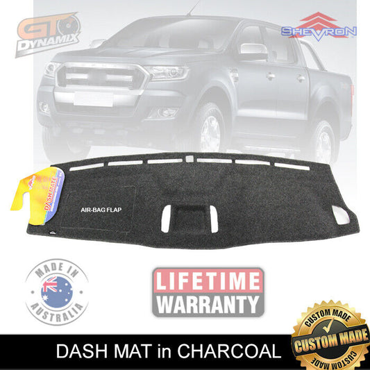 Shevron Dash Mat FORD RANGER PX MK2 + MK3 XLT XLS NO DRIVER IMPAIR 6/2015-2022 DM1405 Charcoal