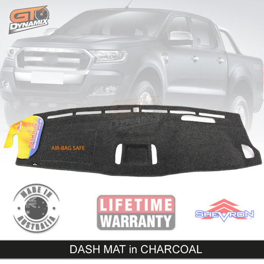 Shevron Dash Mat FORD RANGER PX2 XLT MK2 Driver Impair 6/2015-7/2018 DM1402 Charcoal