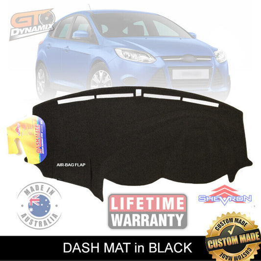 Shevron Dash Mat FORD Focus LW LZ Hatch Sedan Trend Sport Titanium 2011-2018 DM1234 Black