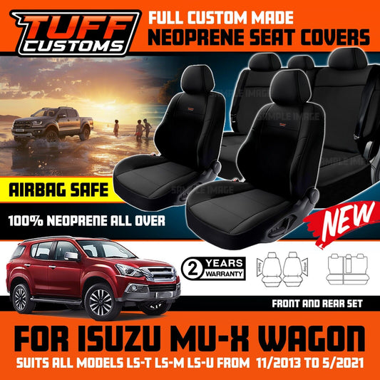 Tuff Custom Neoprene Seat Covers 2 Rows For Isuzu MU-X LS-M LS-U UC 11/2013-5/2021