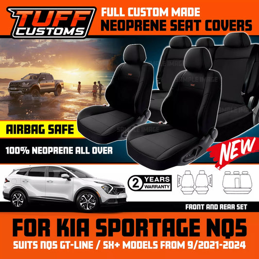 TUFF Customs Neoprene Seat Covers 2 Rows For Kia Sportage NQ5 SX+ GT LINE 9/2021-2024