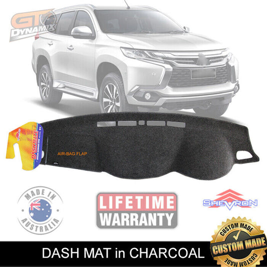 Shevron Dash Mat MITSUBISHI PAJERO SPORTS GLX GLS VRX EXCEED 10/2015-2024 DM1393 Charcoal