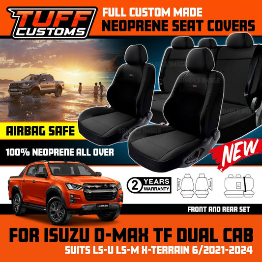 Tuff Custom Neoprene Seat Covers 2 Rows For Isuzu TF D-MAX LS-M LS-U X-Terrain 7/2020-2024