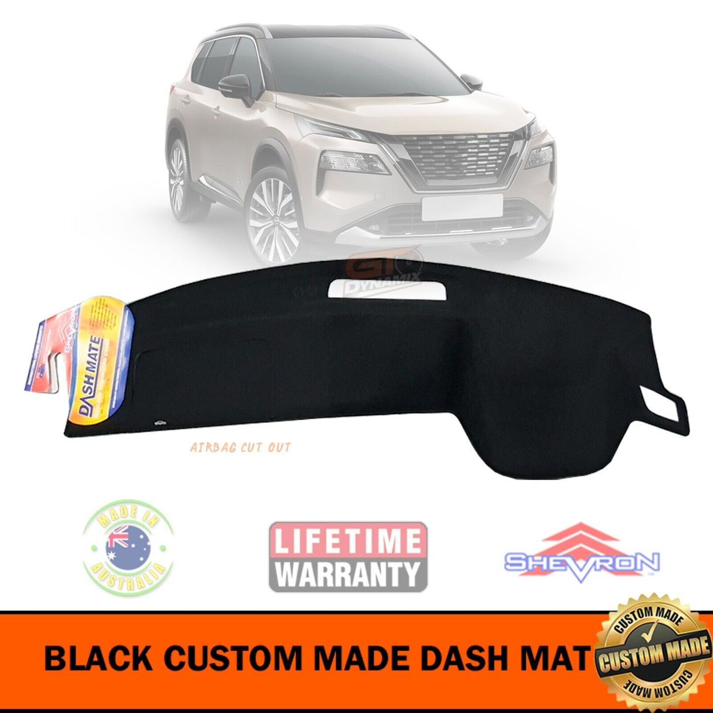 Shevron Dash Mat Nissan X-Trail T33 with NO HUD ST-L ST 8/2022-2024 DM1659 Black