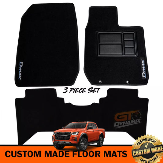 Isuzu D-MAX TF BLACK Custom Floor Mats Front and Rear X-Terrain LS-U LSM DMAX SX 7/2020-24