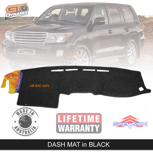 Shevron Dash Mat For Toyota Landcruiser 200 Series  GXL GX VX 8/2007-2008/2015 DM1070 Black