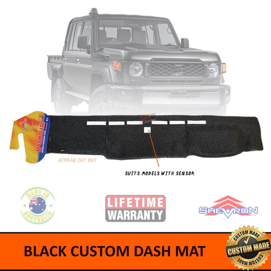 Shevron Dash Mat For Toyota Landcruiser 79 Series Centre Sensor 9/2023-2024 DM1691 Black