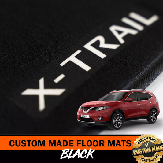 Black CUSTOM MADE FLOOR MATS 2ROW For Nissan X-Trail ST T32 3/2014-2024