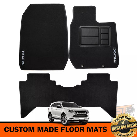 Isuzu MU-X BLACK Custom Floor Mats Front and Rear LS-U LS-T LS-M MUX 7/2021-24