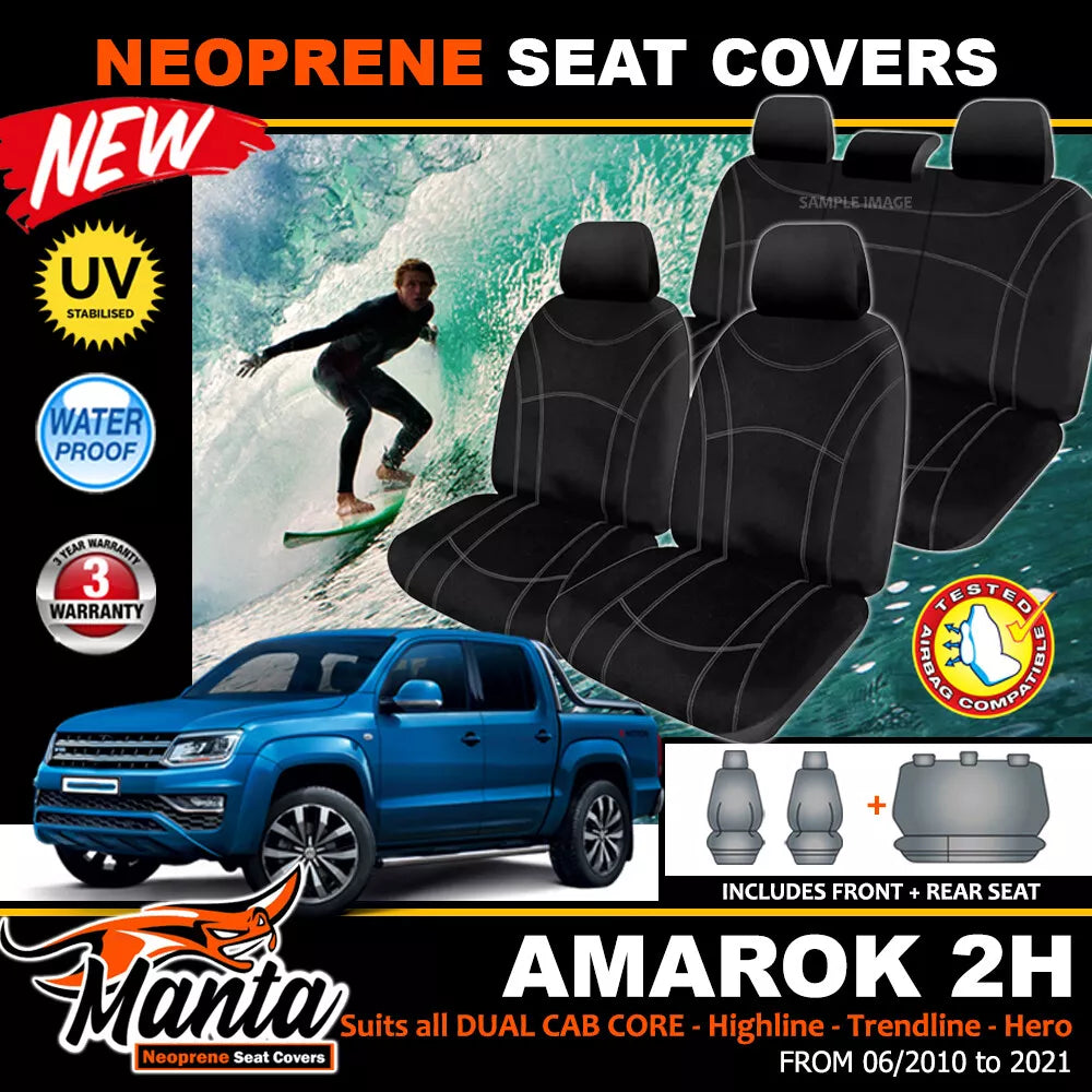 Manta Neoprene 2 Rows Seat Covers For Amarok 2H Core Hero Highline 6/2010-2022