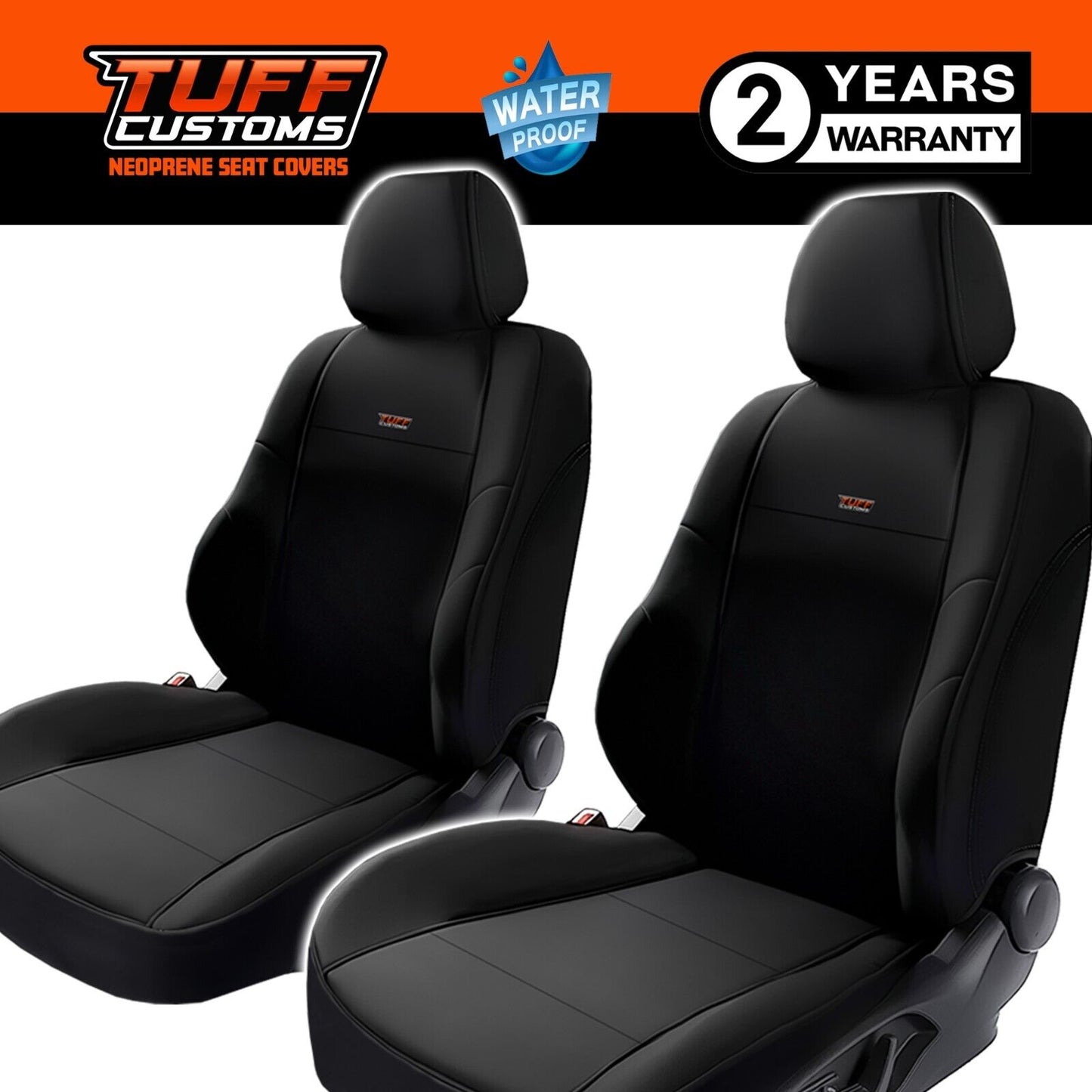 TUFF Customs Neoprene Seat Covers 2 Rows For LDV T60 SK8C Pro Trailrider Megatub 7/2017-2024