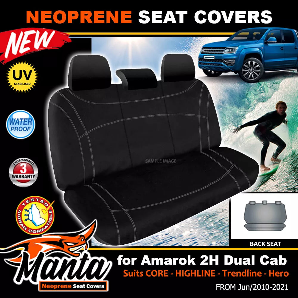 Manta Neoprene Rear Seat Covers For Amarok 2H Core Hero Highline 6/2010-2022