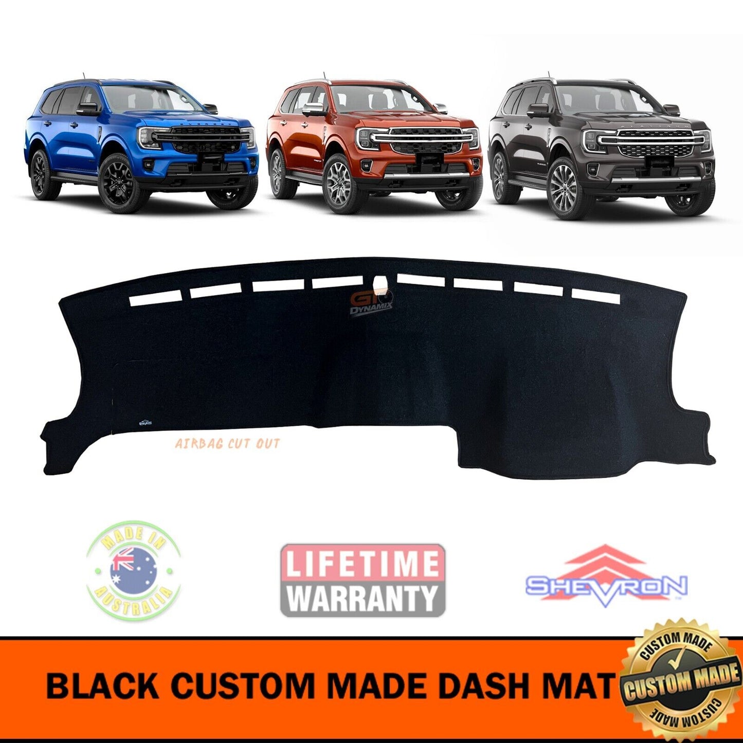 Shevron Dash Mat FORD Everest NEXT GEN Ambiente Trend SPORT 5/2022-2024 DM1652 Black