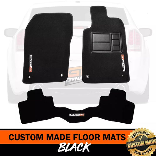 Custom Made Floor Mats CHRYSLER 300C SRT8 Front and Rear Black ( SRT-8 LOGO) 2012-2021