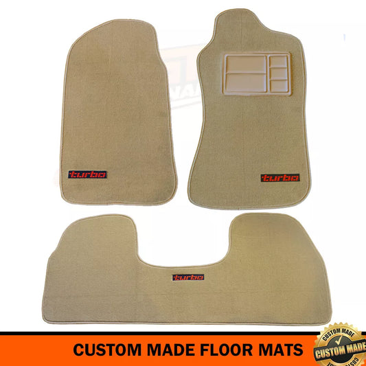 VL TURBO Calais Beige CUSTOM MADE FLOOR MATS (SET OF 3) BT1 Berlina (RED badge)