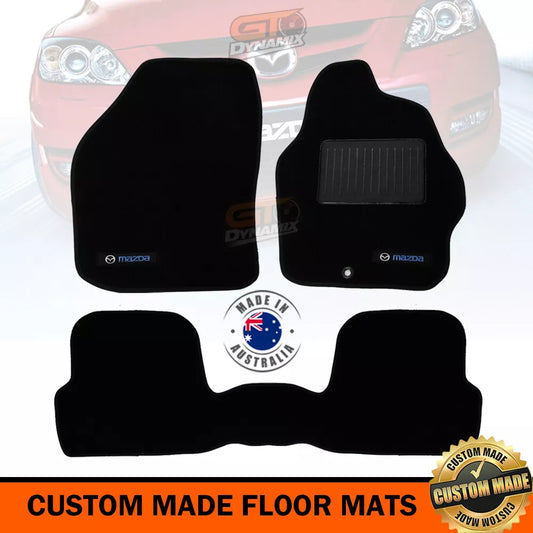 MAZDA 3 BK CUSTOM MADE FLOOR MATS Front and Rear 01/2004-2008 SP23 Hatch Sedan in BLACK