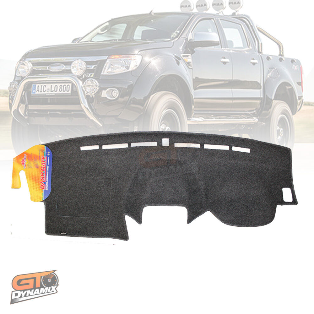 Tuff Canvas Seat Covers 2 Row + Dash Mat For Ford PX Ranger XLT XL 10/2011-2015 DM1244 Charcoal