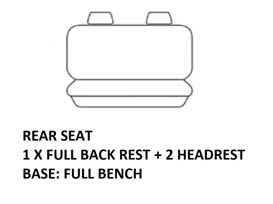 TUFF HD TRADE Canvas Seat Covers Rear For Toyota Landcruiser HZJ105R FZJ105 1998-2007 Charcoal