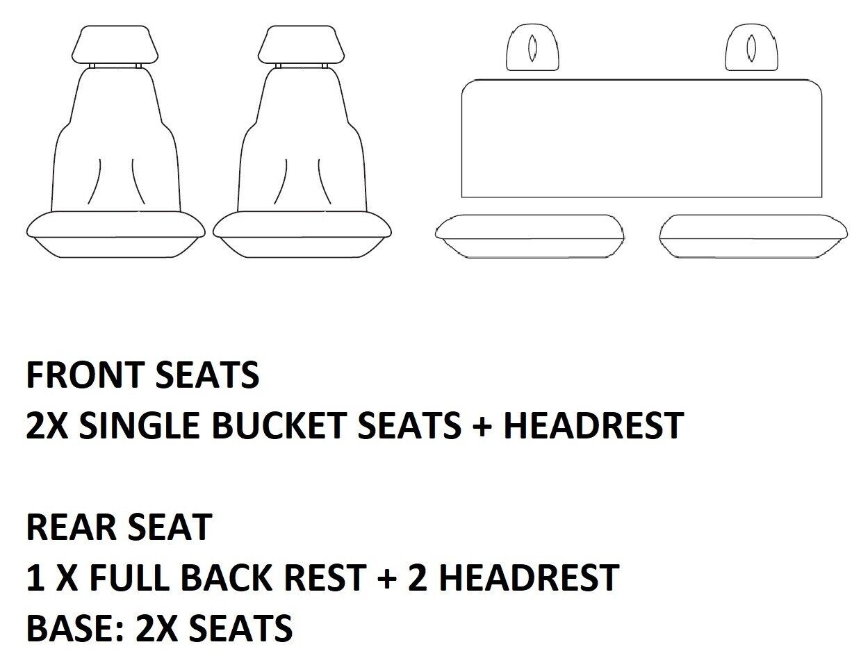 TUFF HD TRADE Canvas Seat Covers 2 Rows For Toyota Hilux GUN TGN SR SR5 2015-2024 Charcoal