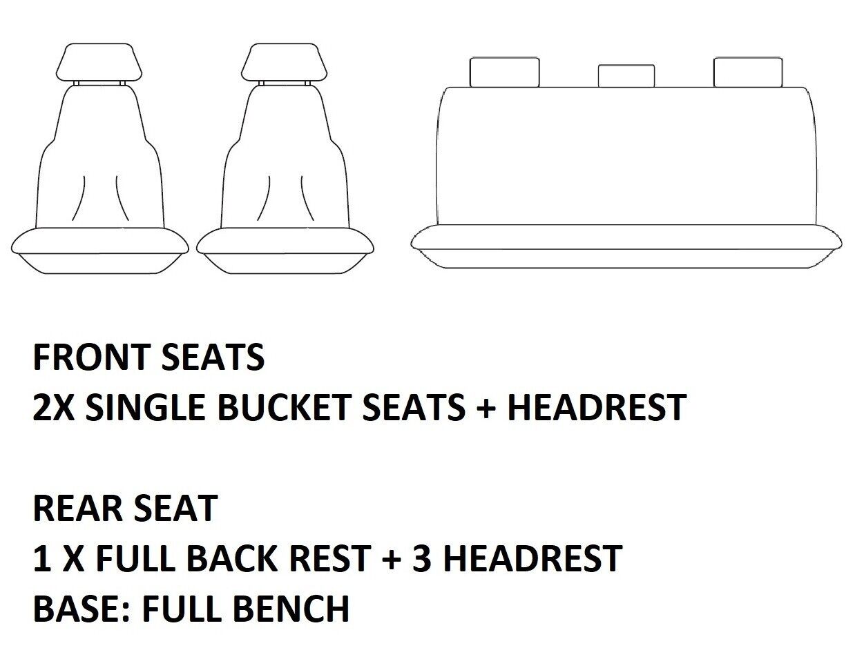 TUFF HD TRADE Canvas Seat Covers 2 Rows For Toyota Hilux SR5 5/2005-8/2006 Charcoal