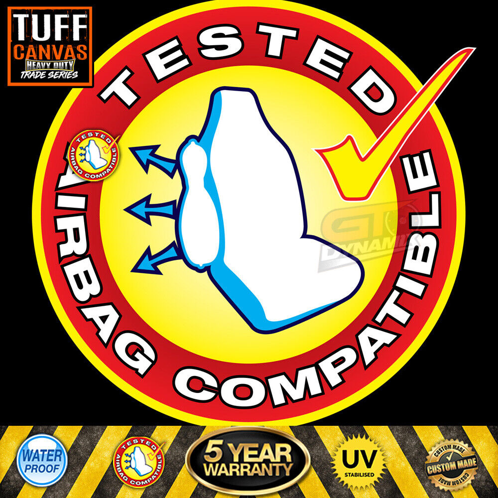 TUFF HD TRADE Canvas Seat Covers Rear For Holden Colorado RG 6/2012-2020 Charcoal